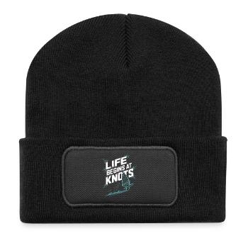 La vie de windsurfer commence à 20 nœuds Windsurfer - Beanie recyclé à patch - noir - Devant
