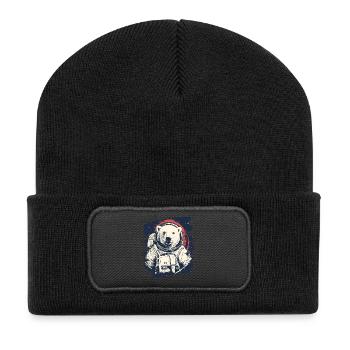 Ours polaire astronaute - Beanie recyclé à patch - noir - Devant