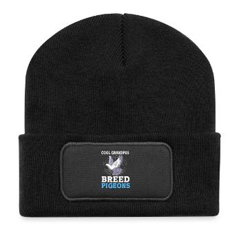 Tauben Taube - Recycelte Patch Beanie - Schwarz - Vorne