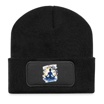Yoga Namaste Meditation - Recycelte Patch Beanie - Schwarz - Vorne