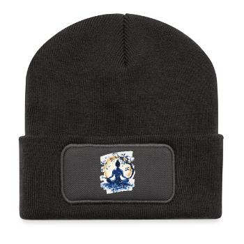 Yoga Namaste Meditation - Recycelte Patch Beanie - Dunkelgrau - Vorne