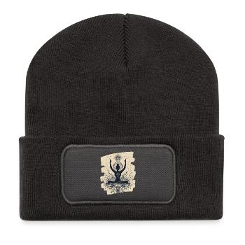 Yoga Namaste Meditation - Recycelte Patch Beanie - Dunkelgrau - Vorne