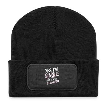 , je suis célibataire maintenant c’est votre chance de sortir avec des célibataires - Beanie recyclé à patch - noir - Devant