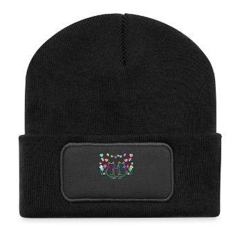 Cats Family Retro Vintage Kitten 80s 90s - Recycled Patch Beanie - black - Front