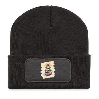 Yoga Namaste Meditation - Recycelte Patch Beanie - Dunkelgrau - Vorne
