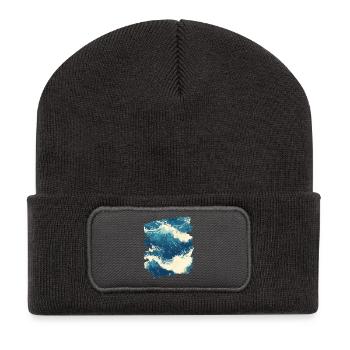 Les vagues et la mer - Beanie recyclé à patch - charbon - Devant