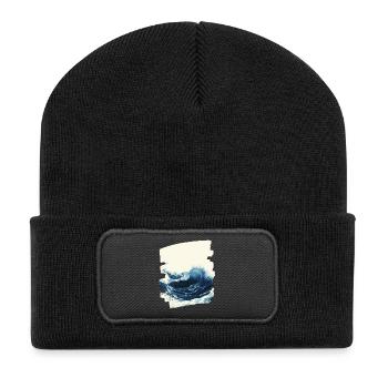 Les vagues et la mer - Beanie recyclé à patch - noir - Devant