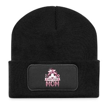 Cochon d’Inde Worlds Okayest Mom Mom Gift - Beanie recyclé à patch - noir - Devant