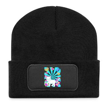 Cat Cats Child Kids Baby Retro Heart - Recycled Patch Beanie - black - Front