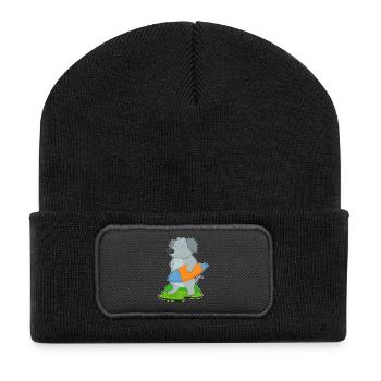 Été de surf sur planche de surf pour chiens - Beanie recyclé à patch - noir - Devant