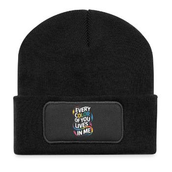Autism siblings - Recycled Patch Beanie - black - Front