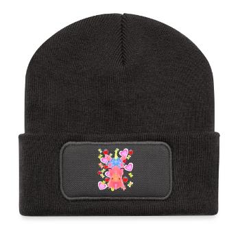 Unicorn Retro Unicorns Kids Child Baby Hearts - Recycled Patch Beanie - dark grey - Front