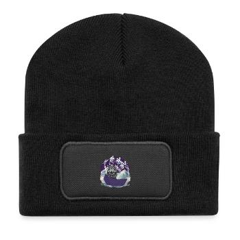 Husky Dog Dogs Maritime Boat Boats Adventure - Recycled Patch Beanie - black - Front