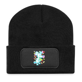 Rétro Souris Rat Souris Rats Enfants Enfant - Beanie recyclé à patch - noir - Devant