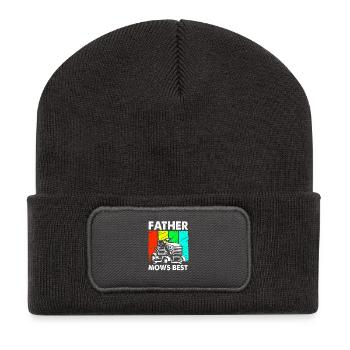 Tondeuse à gazon pelouse (prairie) - Beanie recyclé à patch - charbon - Devant