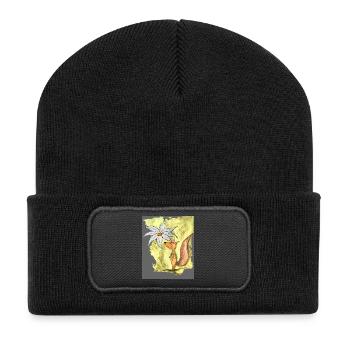 Genieße jeden Augenblick! - Recycelte Patch Beanie - Schwarz - Vorne