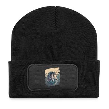 Licorne - Beanie recyclé à patch - noir - Devant