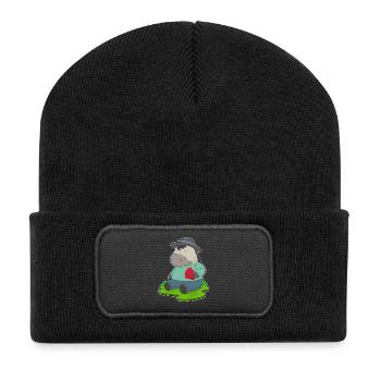Pferd Poker Pokerkarten - Recycelte Patch Beanie - Schwarz - Vorne