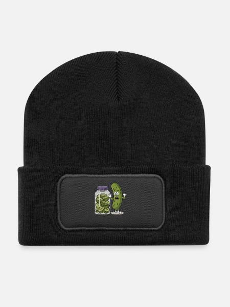 Gurke - Recycelte Patch Beanie - Schwarz
