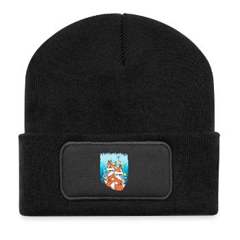 Fox, Foxes, Nature, Animal Welfare, Animal Lovers, Children - Recycled Patch Beanie - black - Front