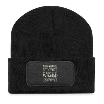 Volcanologist Wizard Volcanology - Recycelte Patch Beanie - Schwarz - Vorne