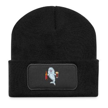 Bouteille de bière Dolphin - Beanie recyclé à patch - noir - Devant