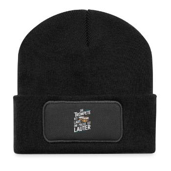 Die Trompete Ist laut die Pauke ist lauter Paukist - Recycelte Patch Beanie - Schwarz - Vorne