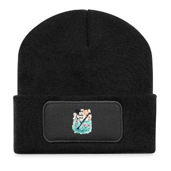 Clarinette aux fleurs - La musique fait flotter mon âme - Beanie recyclé à patch - noir - Devant