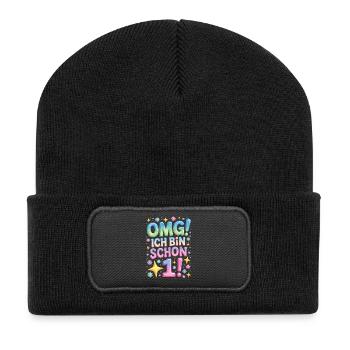 1. Geburtstag Mädchen OMG Ich Bin Schon 1 Jahr Alt - Recycelte Patch Beanie - Schwarz - Vorne