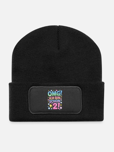 2. Geburtstag Mädchen OMG Ich Bin Schon 2 Jahre - Recycelte Patch Beanie - Schwarz