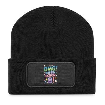 8. Geburtstag Mädchen OMG Ich Bin Schon 8 Jahre - Recycelte Patch Beanie - Schwarz - Vorne