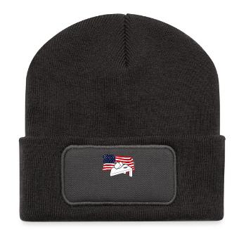Cornhole Player American Flag - Recycled Patch Beanie - dark grey - Front