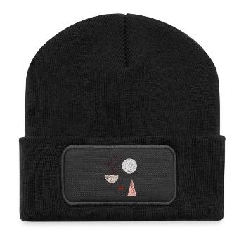 Love and joy - Recycelte Patch Beanie - Schwarz - Vorne