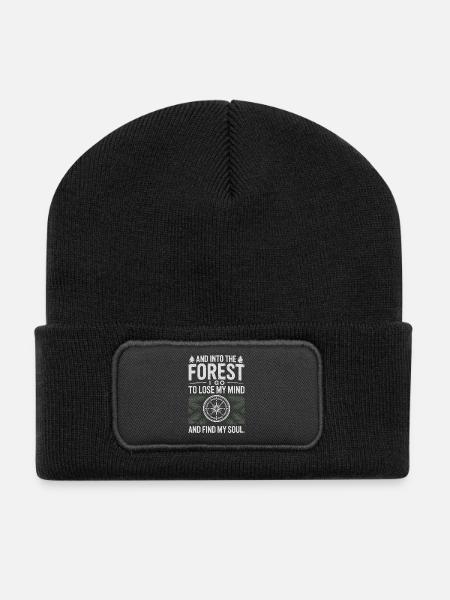 Into The Forest I Go To Lose My Mind Find My Soul - Recycelte Patch Beanie - Schwarz