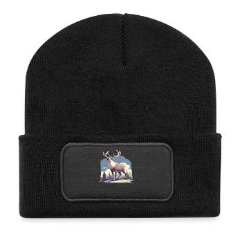 Rentiere Rentier - Recycelte Patch Beanie - Schwarz - Vorne
