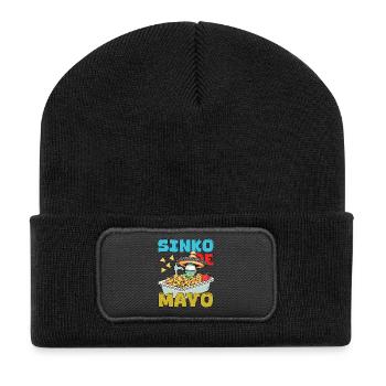 Sinko De Mayo Lustiges Cinco De Mayo Motiv - Recycelte Patch Beanie - Schwarz - Vorne