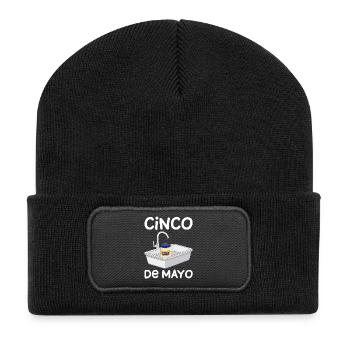 Cinco De Mayo Fun at the Sink - Recycled Patch Beanie - black - Front