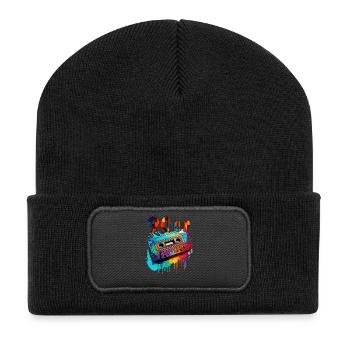 CASSETTE DE MUSIQUE années 90 - Beanie recyclé à patch - noir - Devant
