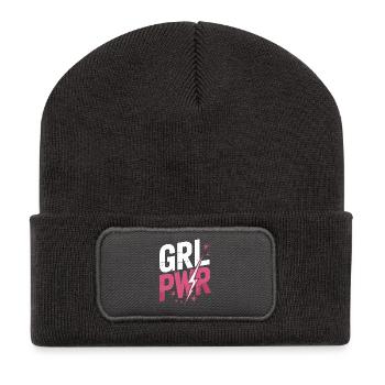 Frauen Power GRL PWR Girl Patriarchat Feminismus - Recycelte Patch Beanie - Dunkelgrau - Vorne