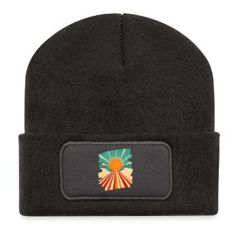 Sommer Sonne - Recycelte Patch Beanie - Dunkelgrau - Vorne