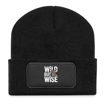 Markhor Lover Faune Animale Chèvre Sauvage Pakistan - Beanie recyclé à patch - noir - Devant