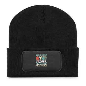 STEM Teacher Morning Is Not My Time STEM Education - Recycelte Patch Beanie - Schwarz - Vorne