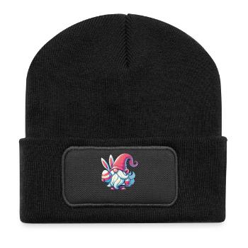 Easter Gnome With Egg Gnome Dwarf - Recycled Patch Beanie - black - Front