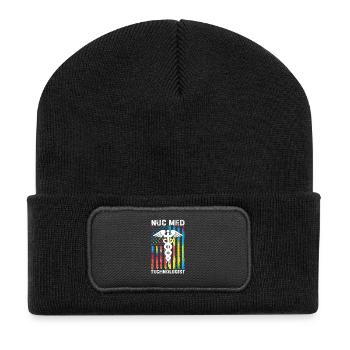 Radiology Nuclear Atom Nuclear Medicine - Recycled Patch Beanie - black - Front