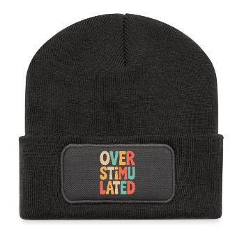Neurodivergent Overstimulated - Recycelte Patch Beanie - Dunkelgrau - Vorne