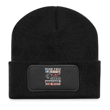 Né libre en 2002 - 23 ans de patriotisme et de - Beanie recyclé à patch - noir - Devant
