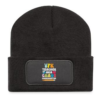 Vpk -lehrer Aka Chaos -koordinator - Recycelte Patch Beanie - Dunkelgrau - Vorne