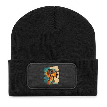 Teckel - Beanie recyclé à patch - noir - Devant
