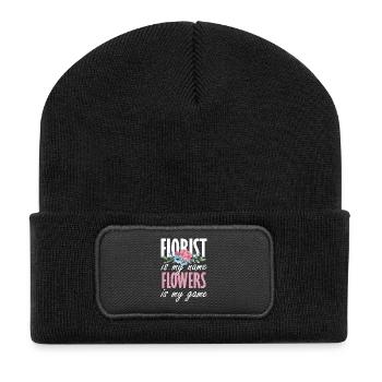 Fleuriste est mon nom, les fleurs sont mon jeu - Beanie recyclé à patch - noir - Devant