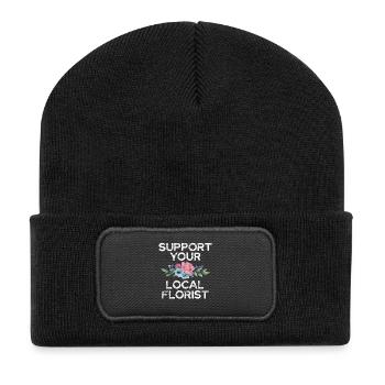 Support your local florist with - Recycled Patch Beanie - black - Front